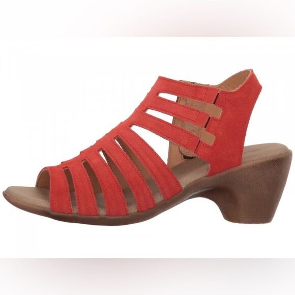 Eric Michael Red/Orange Suede Lara Strappy Sandal Made in Portugal Sz 41 EU - Picture 4 of 16